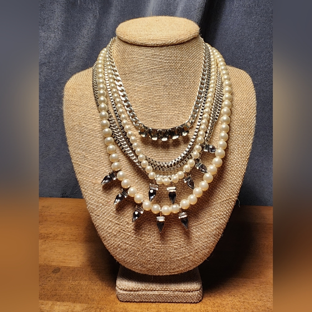 Chloe + Isabel Pearl + Crystal Spike Drama Necklace
